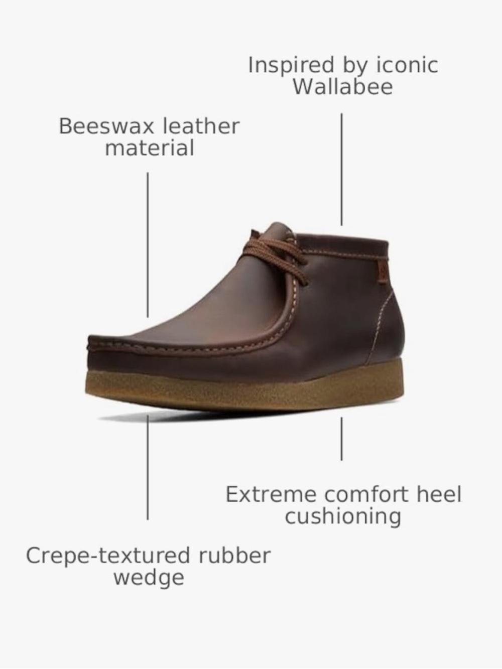 NWT IN BOX Clarks Men's Shacre Boot in Beeswax - Picture 3 of 5